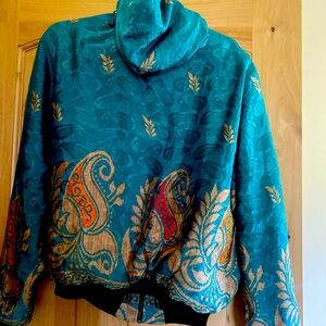 Luna Wild upcycled sari hooded jacket, one of a kind